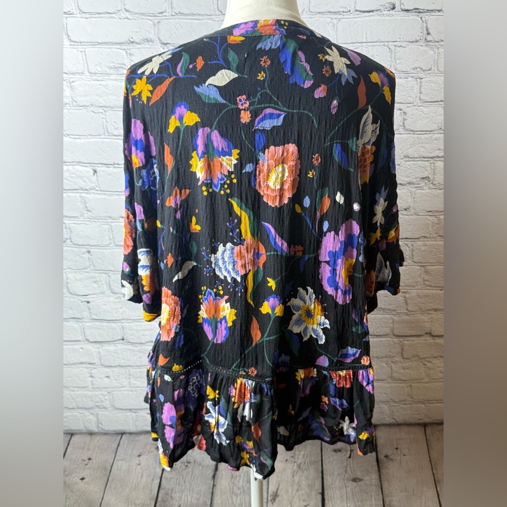 Anthropologie Josie Dolman sleeved floral top size xs - Picture 9 of 11